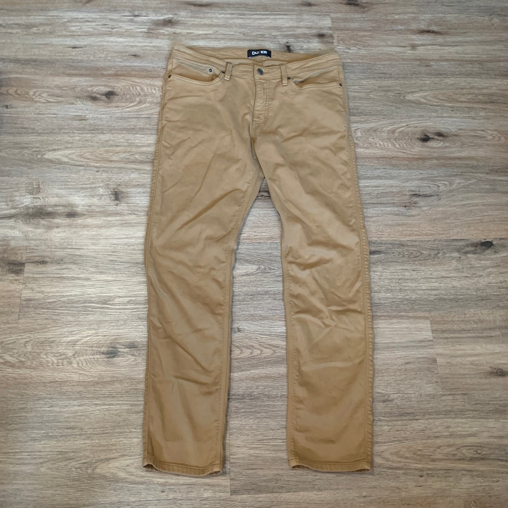 DUER NX2 Pant Slim Fit Tan Khaki Performance Stretch Chino Mens 36x32